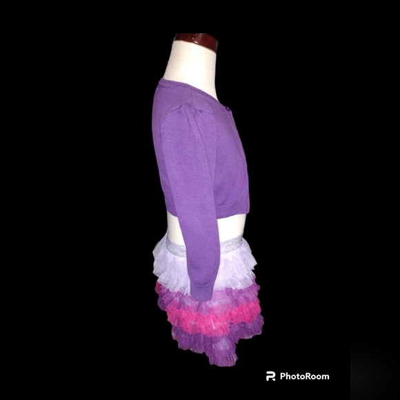 Children's Place 2pc set Ruffle Tutu & Cardigan Pinks & Purples Sz 4T - Picture 2 of 8